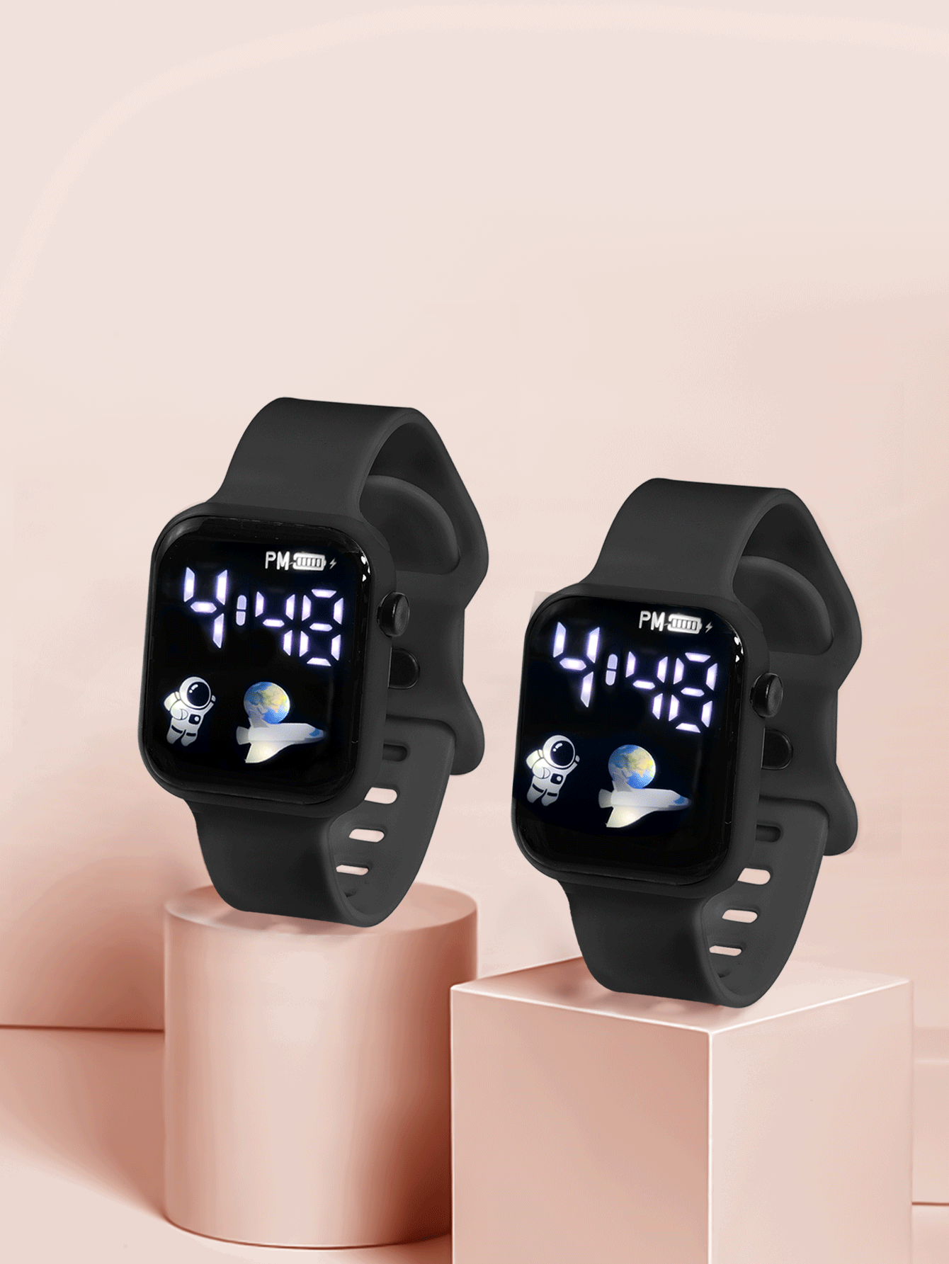 Harcher "Phantom Sport" Chronograph – Matte Black Tonneau Case with Aero-Orange Silicone Strap - Image 2